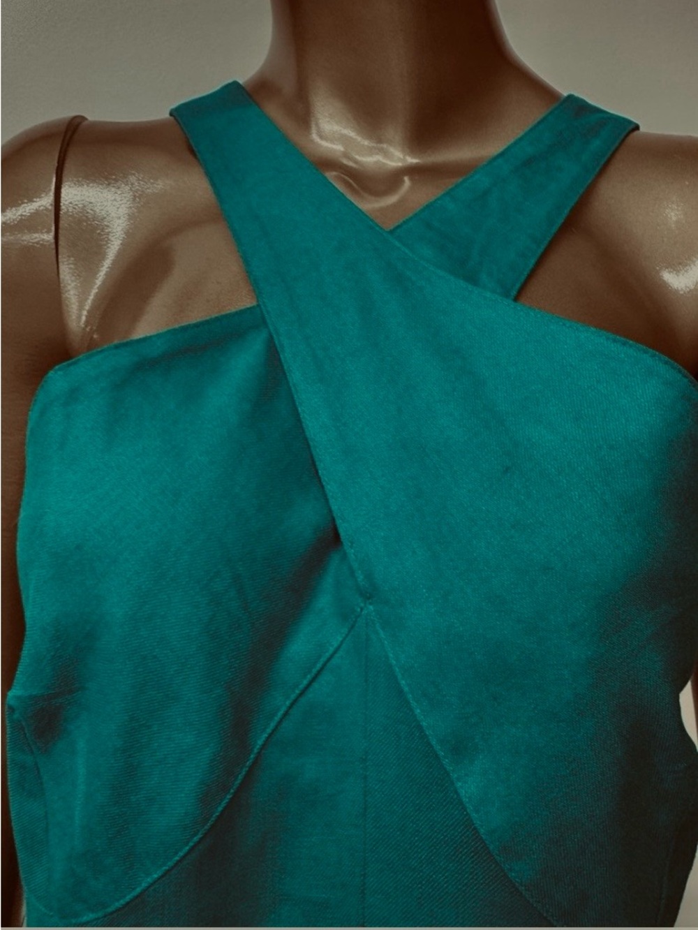 Banana Republic Green Teal Cross-Front Dress